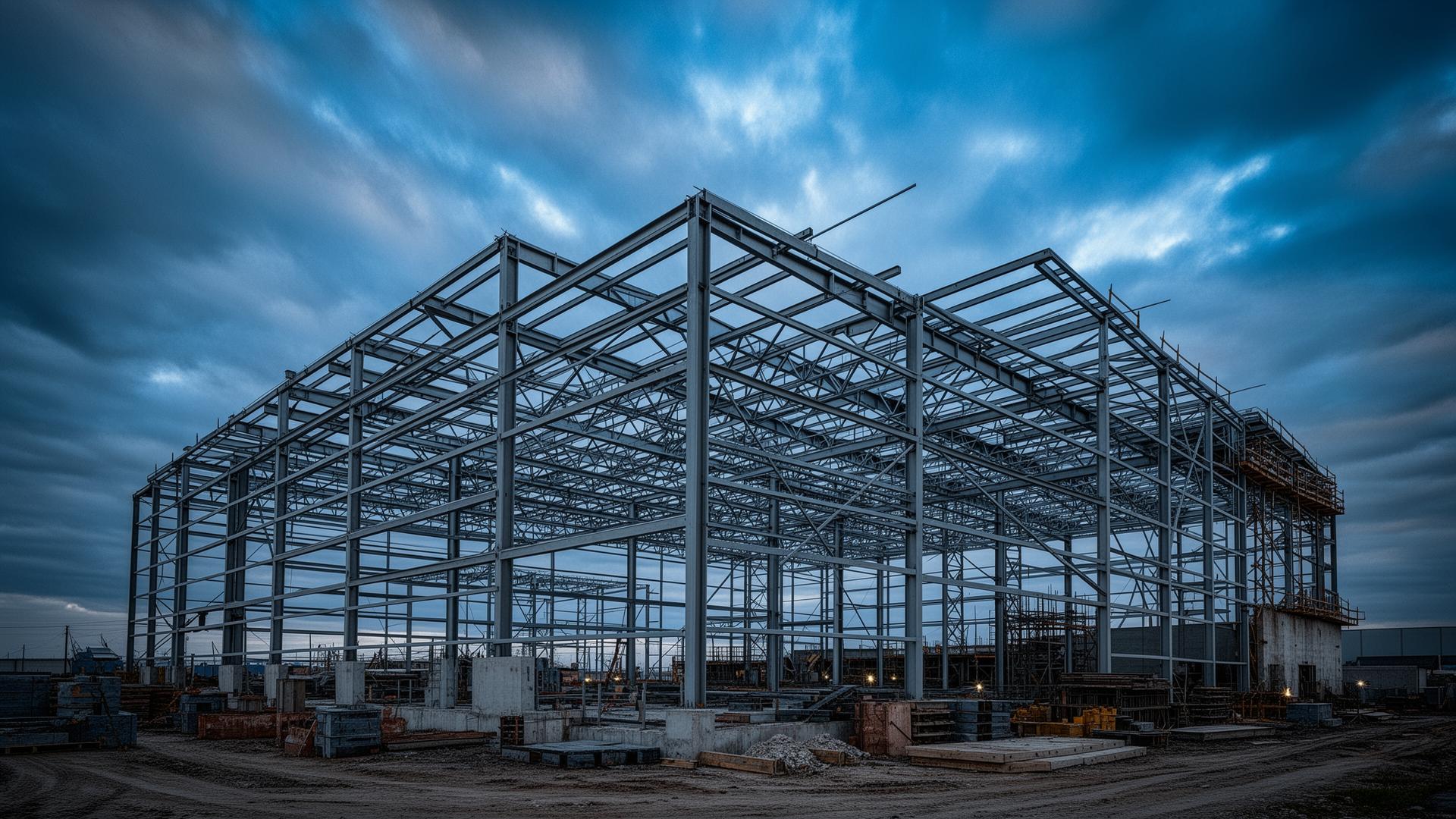 Steel structure under construction